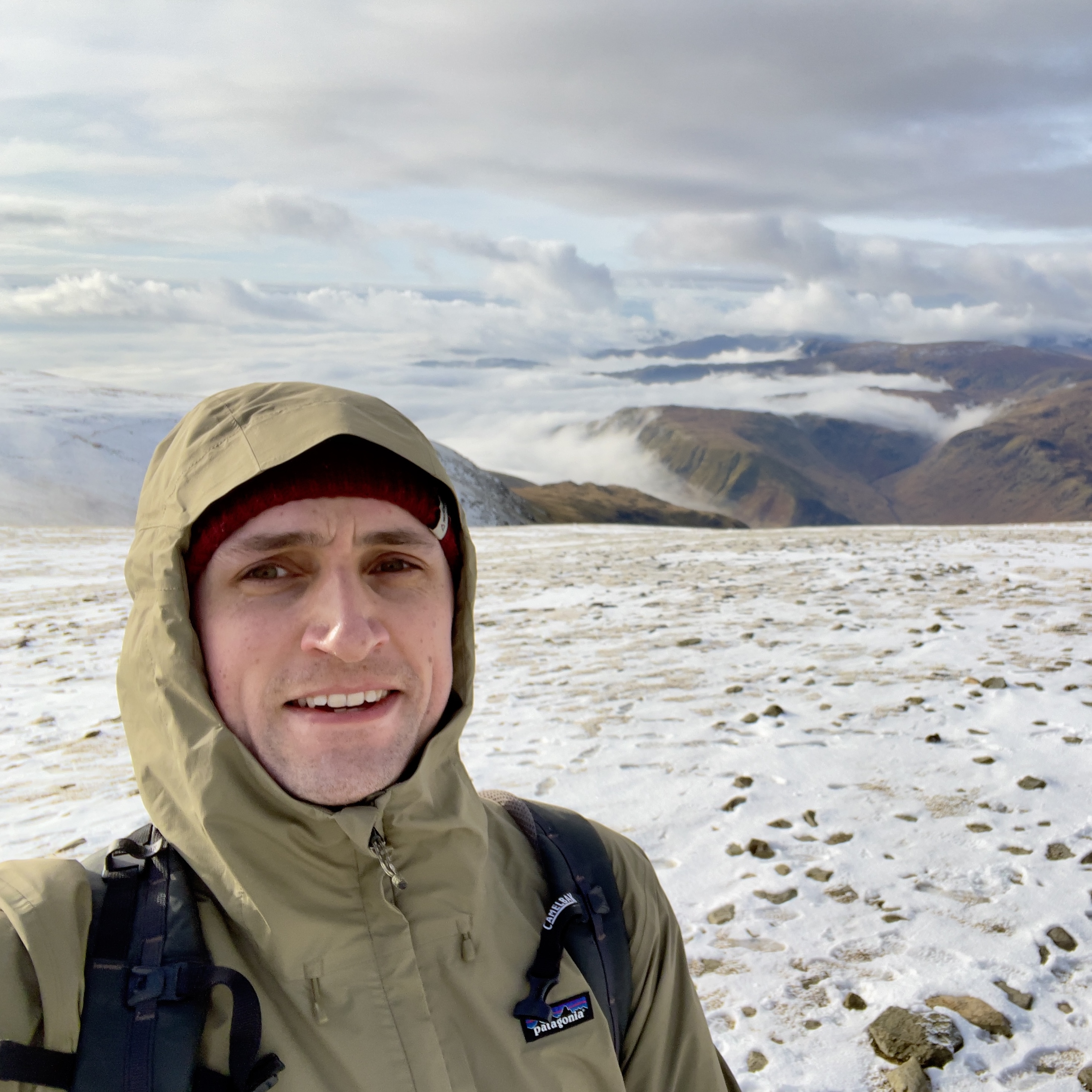 Mike Carter hiking in the mountains